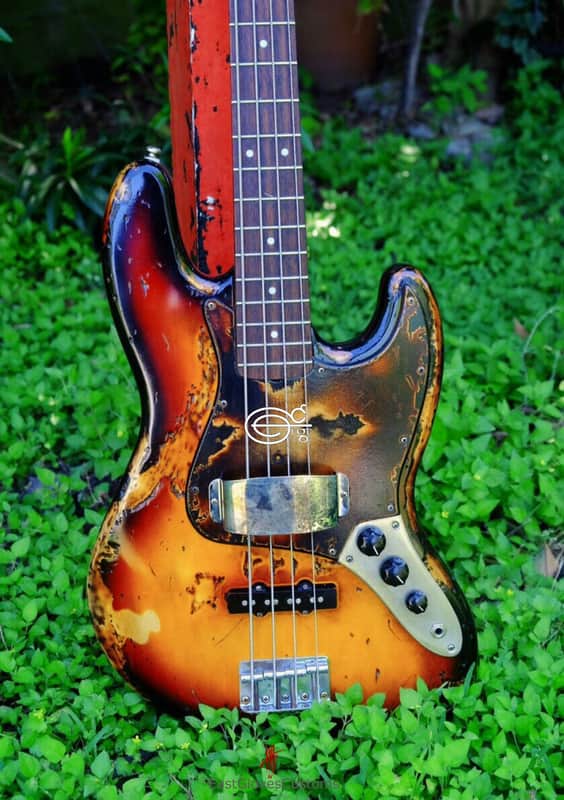 Fender Jazz Sunburst Bass Heavy Aged Relic by East Gloves Customs image 1