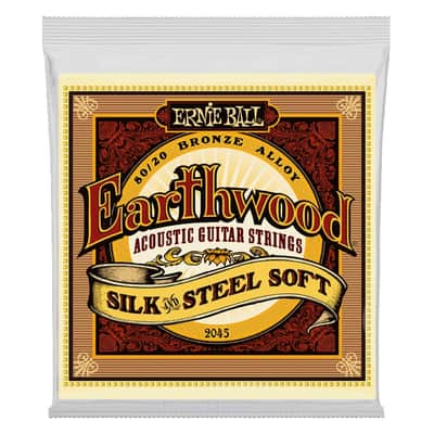 Earthwood Silk & Steel Soft 80/20 Bronze Acoustic Guitar String Set 11-52 Gauge 80%-Cu+20%-Zn Wrap Wire-Wnd On Silk Over Steel Core image 1