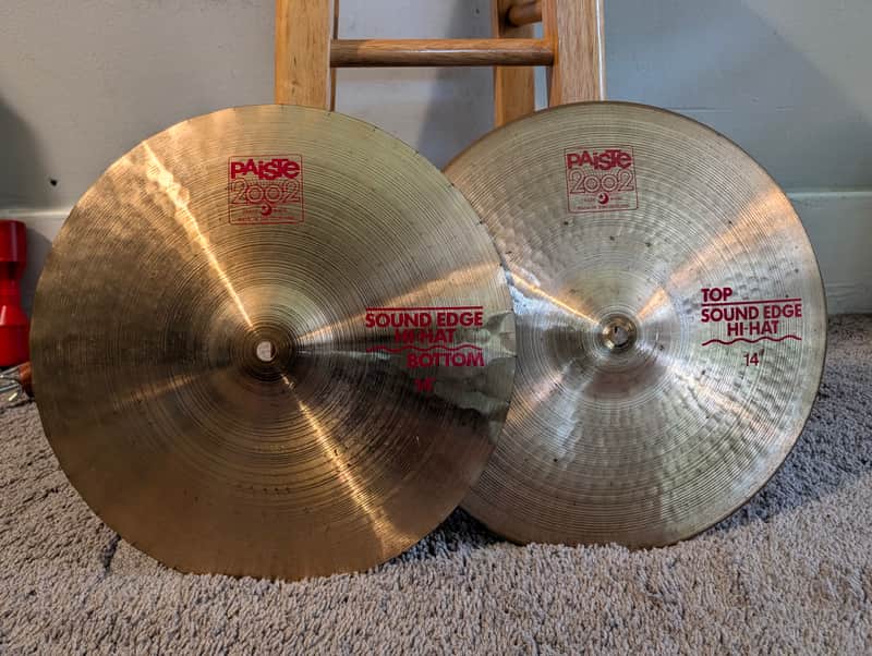 Paiste 14" 2002 Sound Edge Hi-Hat Cymbals (Pair) 1980 - Present - Traditional image 1