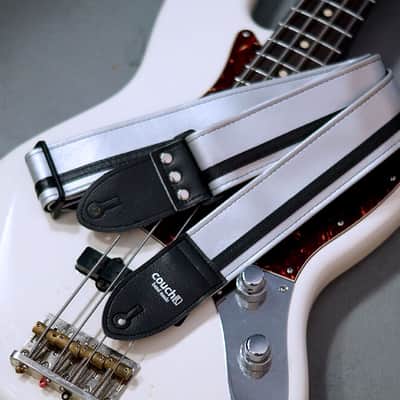 Couch Silver & Black Racer X Guitar Strap image 1