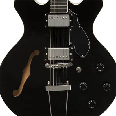 STAGG Electric Guitar Silveray Series 533 Model With Chambered Maple Body Black semi-hollow image 5