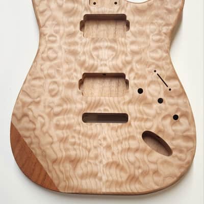 Shepard Custom Guitars Custom Stratocaster Body Semi-hollow Backroute F Hole Optional Quilted Maple Top On 1pc Mahogany 2026 - Unfinished image 2