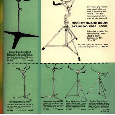 Slingerland 70s"Rocket"1382 Snare Drum Stand Chrome Vintage Sturdy Single-Braced image 6