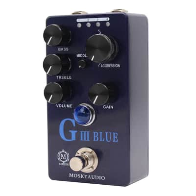 Mosky G III BLUE Preamp Overdrive and Distortion 4 Mode Aggression Option Guitar Effect Pedal True Bypass image 4