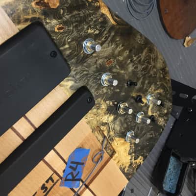 Warrior Isabella 5 string 20th Anniversary Bass 2015 - Very Special Ordered Buckeye Burl & Spalted Maple many factory photos of the build. image 20