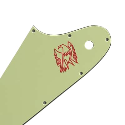 3 Ply Vintage Green Guitar Pickguard Red Logo For Gibson Firebird Guitar Slinger Parts image 3