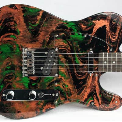 Custom Swirl Painted and Upgraded Fender Squier Telecaster With Matching Pickguard image 2