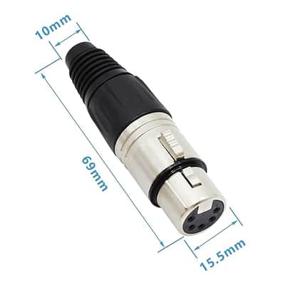5-Pin XLR Cable Connector XLR 5 Pin Female Plug Connector Mic Cable Plug Audio Adapter for Microphone,Mixers,4 Pack image 2