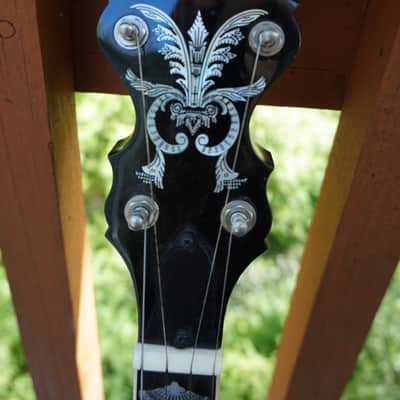 Wildwood Heirloom Open Back Banjo Tubaphone Tone ring Flamed Maple neck Engraved Inlays Old Time image 3