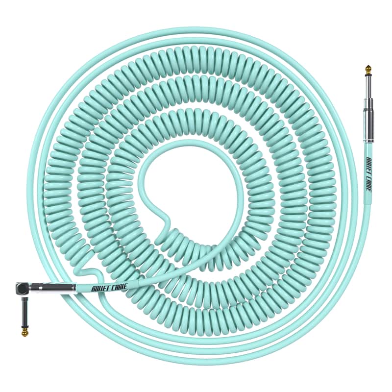 Bullet Cable 10/20 Seafoam Green Straight Coil Cable (30ft) image 1