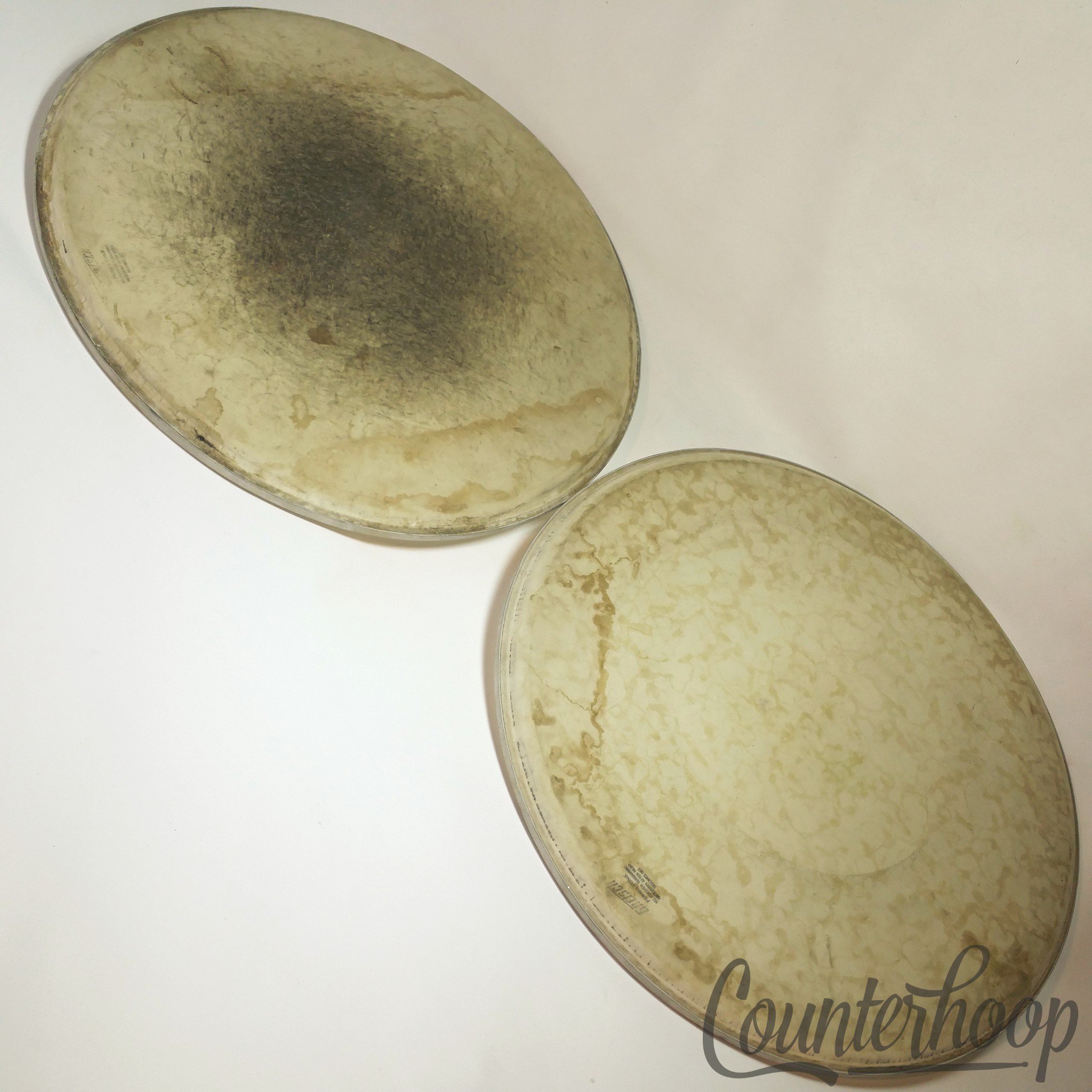 Gretsch Permatone 2x 18" Floor Tom/Bass Drum Heads Vintage 60s Coated RB USA* — main photograph