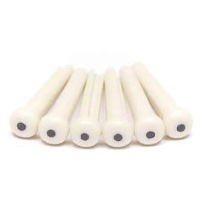 Graph Tech TUSQ Traditional Style Bridge Pins White with Black Inlay image 1