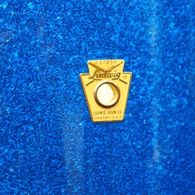 Vintage 1967 - Ludwig USA 16x16" Maple Floor Tom w/ Legs - Blue Sparkle Wrap image 2