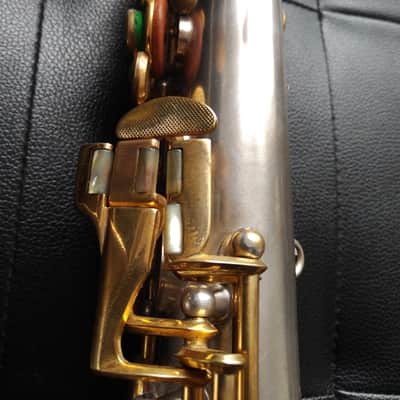 Pierret Vibrator Alto Saxophone with Virtuor 1930s silver / gold plated image 6