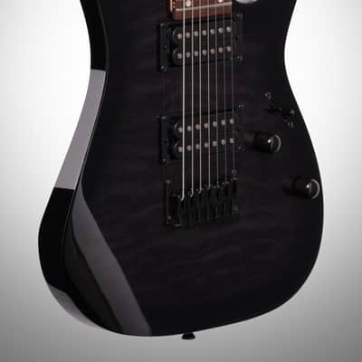 Ibanez GRG7221QA Gio Electric Guitar, Transparent Black Sunburst image 3