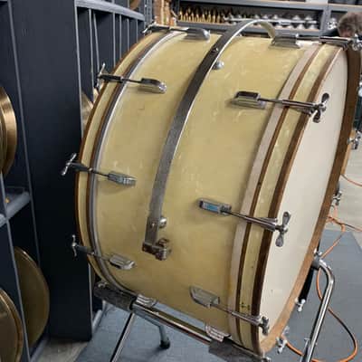 Leedy Vintage Bass Drum 14”x28” 1920’s/1930’s - White Marine Pearl image 18