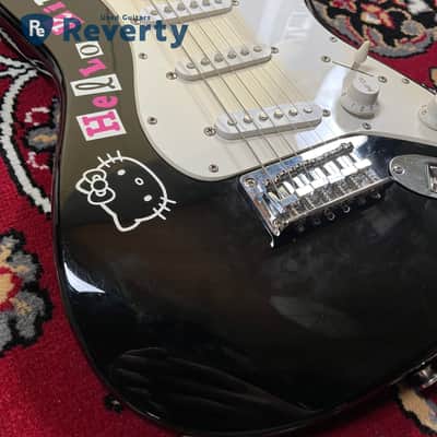 Squier Hello Kitty Mini Stratocaster Black Limited Model w/Original box image 5