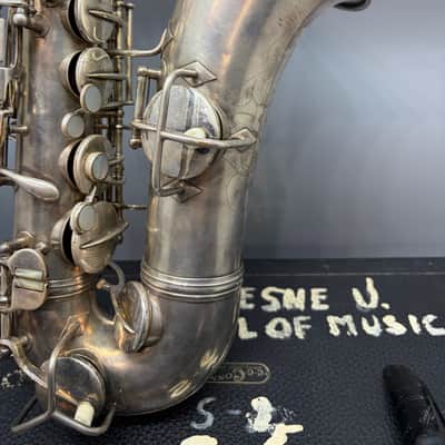 Vintage Pre War Conn New Wonder Alto Saxophone Silver with Gold Wash Bell 1922-23 image 9