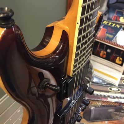 Vintage 1980's Japanese Anea Powerformer Series Electric Guitar Walnut Finish image 6