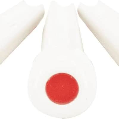 LUXE BY MARTIN® Acoustic Guitar Bridge Pins – Bone White with Red Inlay | Liquidmetal® Construction for Increased Volume and Sustain | Set of 6 image 1