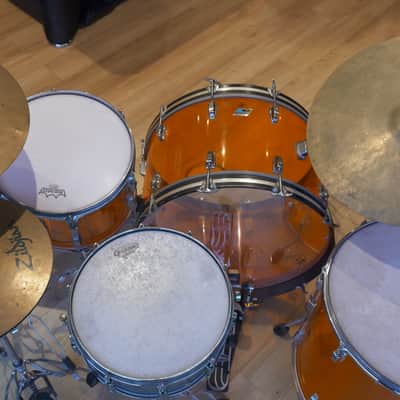RARE Ludwig Vistalite Orange Drum Kit Owned by Michael Lee (Page & Plant) SIGNED - Delivery Available imagen 7