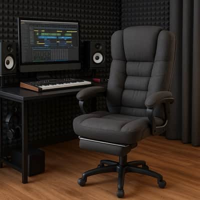 Music Studio Producer Chair – Ergonomic Big and Tall Recording Chair with Footrest, Adjustable Armrests, Breathable Mesh for Long Sessions image 1