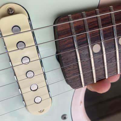 Fender Jaguar Parts Caster Partscaster Nitro Matching Headstock Warmoth - Shell Pink parts guitar image 18