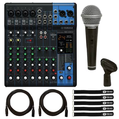 Yamaha MG10XU 10 Input Effects USB EQ Filters Stereo Mixer w Microphone & Cables image 1