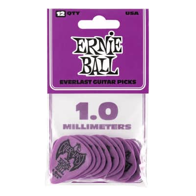 Ernie Ball Everlast 1.0mm Purple Guitar Picks, 12 Pack - 9193 image 3
