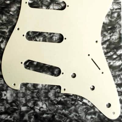 Pickguard Stratocaster US 8H 1ply Parchment old White .060 PG0550-051 image 1