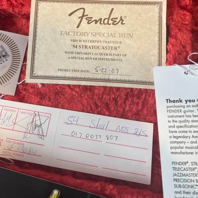 Fender Thin Skin Factory Special Run 54 Strat 2007 - Sunburst image 21