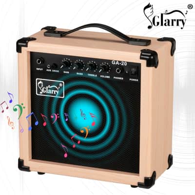 Glarry 20W GB-20 Electric Bass Guitar Amplifier Natural Color image 6