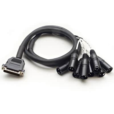 DB25 to 8 Channel XLR Male 5 Foot D-Sub Snake Cable Patch Bay Interface Modular image 1