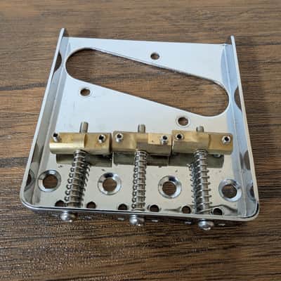 Telecaster Tele Vintage Style Ashtray Bridge with Compensated Brass Saddles image 1
