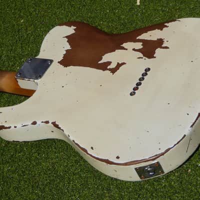 DY Guitars Rick Parfitt / Status Quo tribute white relic tele body PRE-BUILD ORDER image 10