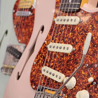 Fender Limited American Professional II Stratocaster Thinline Electric Guitar Transparent Shell Pink w/Case 7lbs 15oz image 4