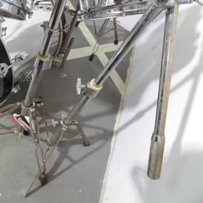 1988 Ludwig Rockers Power Plus LR-2220-RM 11 Piece Chrome over Maple Kit w/ Stands & Pedals image 10