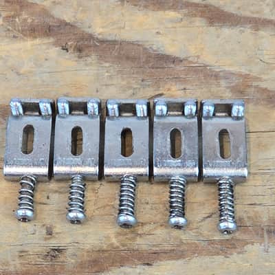 Vintage 1950s 1960s Fender Stratocaster Bridge Saddles - Set of 5 image 2