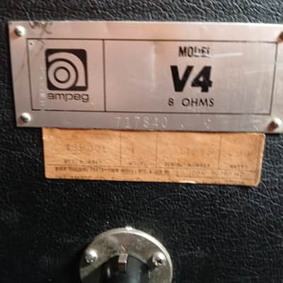 1972 AMPEG V4 100 Watt Tube Guitar Amp With Original 4 X 12" Cabinet image 13