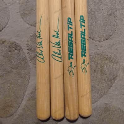 Regal Tip Alex Van Halen signature RARE set 2 pairs 90s - Hickory image 2