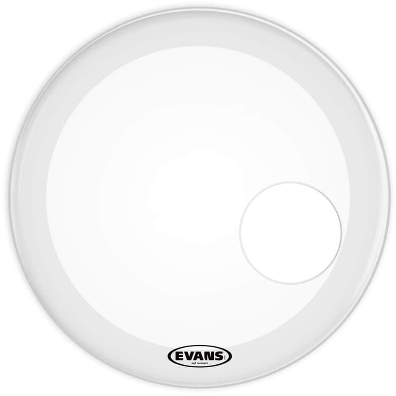 *Evans 20" EQ3 Coated White Resonant Bass Drum Head USA BD20RGCW Ported/Port* image 1