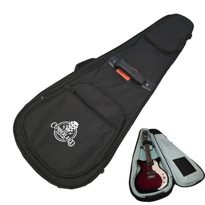 Cumberland Guitars - Embroidered Deluxe Teardrop Electric Guitar Case - Black / Mint Green image 1
