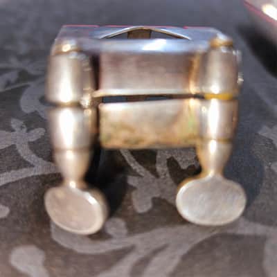 ** VINTAGE ** Selmer Paris Jazz E Tenor Saxophone Mouthpiece, Ligature, Cover 1950s - Silver image 4