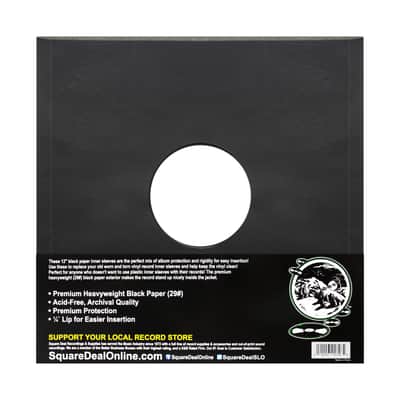 (100) 12" PREMIUM 29# BLACK Paper Vinyl LP Record Album Inner Sleeves ARCHIVAL image 2