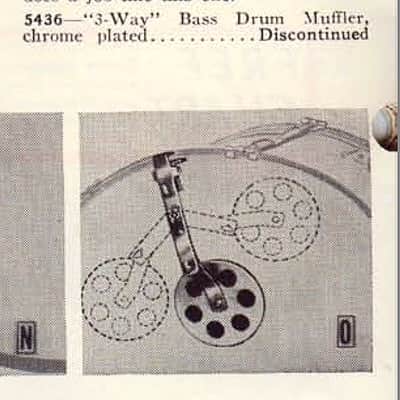 Gretsch Bass Drum Muffler, Rare 3-Way Model, Logo Stamp, Adjustable Length Arm - 1950’s / INSPECTED & TESTED image 9