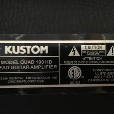 KUSTOM QUAD HD 100,  A & B 4X12 Cabs with Celestion G12N-65'S, FULL STACK!!! image 7