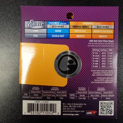 Elixir 11052 Acoustic Bronze 012 - 053 String set image 2