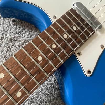 Blue Mini Electric Guitar, Solid Basswood Body, Maple Neck, Rosewood Fingerboard image 4