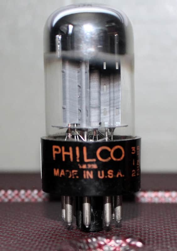 SYLVANIA 6SN7GTB 6SN7GT TIGHT BALANCE GRAY T PLATE FOIL GETTER TEST NOS+ VINTAGE 1957 FOR PHILCO image 1
