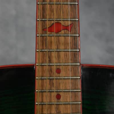 Marlin MF2-5 - Unique Vintage 80s Green Flame Top Acoustic Guitar Made In Korea image 7